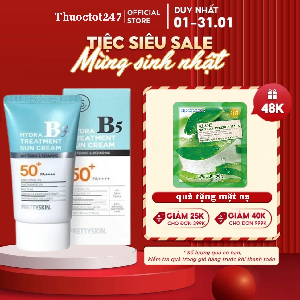 Kem Chống Nắng B5 LOVELY SPF60PA+++ Chống Nắng Dưỡng Trắng Nâng Tông  Phục Hồi Da  Ngừa Thâm Nám 60g