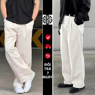 Quần kaki nam ống suông rộng cạp chun Avocado, Quần ống rộng xuông Kaki Dáng Suông cạp cao xếp ly