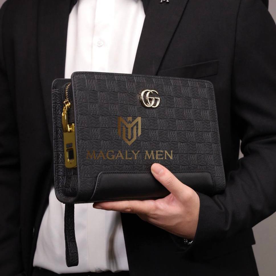 Ví Cầm Tay Khóa Vân Tay Nam Da Dò Cao Cấp, Sang Trọng, Lịch Sự, Đẳng Cấp QCC11