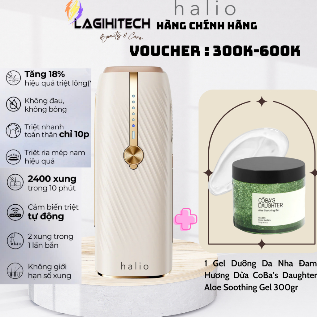 Máy Triệt Lông Lạnh Sapphire Halio InfinityGlow Advanced IPL Sapphire Cooling Hair Removal Device- Hàng Chính Hãng