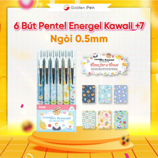 Bút Gel Bấm Pentel Energel Kawaii+ 7 BLN75KW Cỡ Ngòi 0.5mm