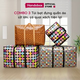 COMBO 3 Túi Bạt Đựng Quần Áo Chăn Màn Handobox Đựng Đồ Cỡ Lớn Có Quai Xách, Túi Dứa Chống Nước
