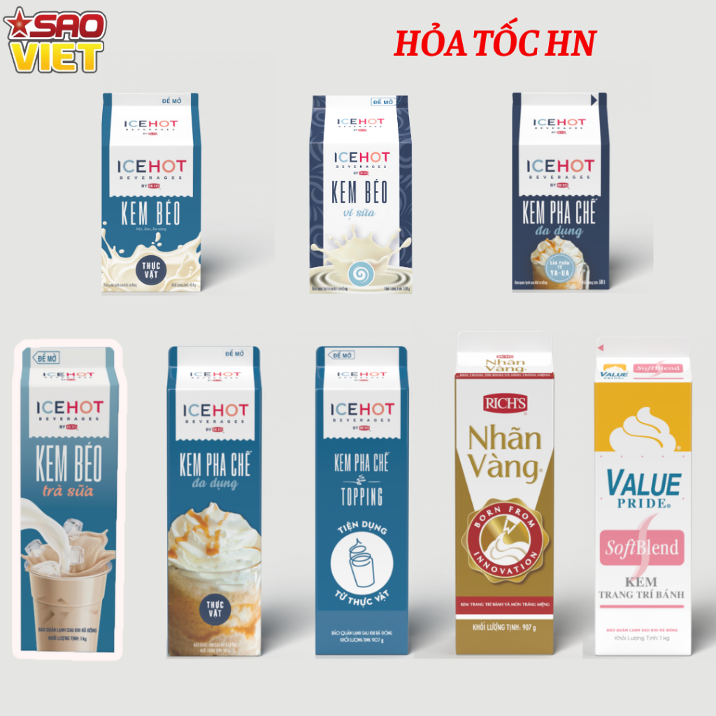 Kem pha chế, làm bánh RICH và ICEHOT đủ loại