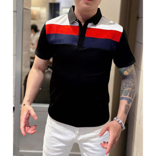 Áo thun Polo nam nữ cổ tròn vải vá vải họa tiết trẻ trung rất đẹp chuẩn form hàng shop BOUTIQUE_MENSWEAR