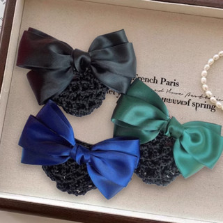 Kẹp tóc búi lưới công sở nơ đơn giản L7