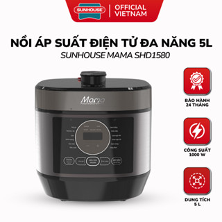 Nồi Áp Suất Điện Đa Năng 5L Sunhouse Mama SHD1580 - Nắp Rời, Xả Áp Bằng Nút Ấn, Bảo Hành 1 Năm