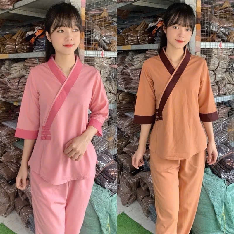 Đồ Lam Đi Chùa # Xéo Tim 3 Nút nhiều màu