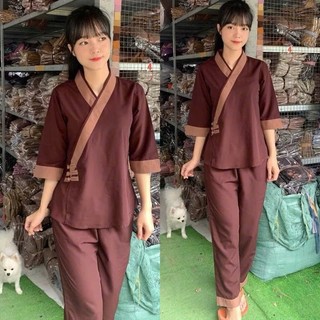Đồ Lam Đi Chùa # Xéo Tim 3 Nút nhiều màu