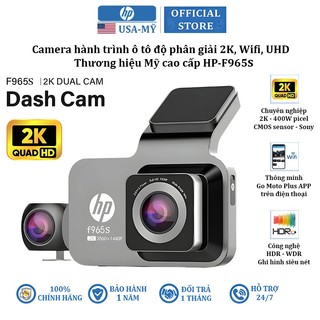 Camera hành trình ô tô độ phân giải 2k, wifi, uhd thương hiệu hp f965s màn hình 3 inch ips