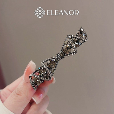 Kẹp tóc nữ Eleanor Accessories hình nơ viền xoắn đính đá kẹp tóc nơ tiểu thư phụ kiện tóc 9604