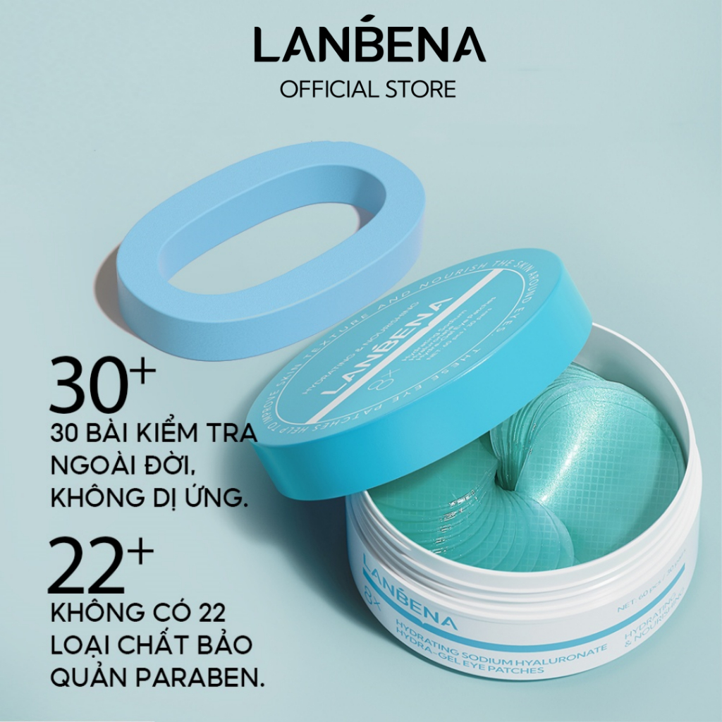 Lanbena Hydrating Natri Hyaluronate Hydra-Gel Mặt nạ mắt 8x Hyaluronic Acid Mặt Nạ Mắt