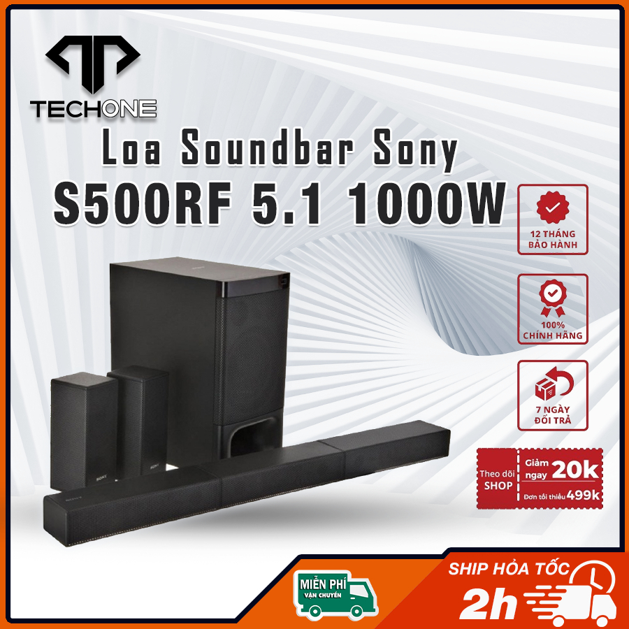 Dàn âm thanh Soundbar Sony  HT-S500RF 5.1 1000W Hàng Chính Hãng Bảo Hành 12 Tháng