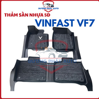  Thảm Lót Sàn NHỰA 5D kèm RỐI SẴN xe Vinfast VF7 - Hàng Nhựa đúc nguyên khối TRÀN VIỀN TPE 