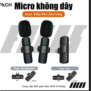 Míc  thu âm cài áo K9, lọc tiếng ồn, thu âm , quay video , combo 2 Míc ,2 đầu thu IIOS và TC