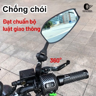 Gương Gù ZACRO Chân Gương Gập Xoay 360 độ Gắn Xe Máy < Giá 1c lắp được trái + phải>