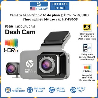 Camera hành trình ô tô HP F965S độ phân giải 2K, kết nối Wifi màn hình 3 inch - Hàng Nhập Khẩu Chính Hãng
