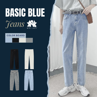 [CÓ BIGSIZE] Quần Jeans Nam Baggy Suông WHY NOT Màu Xanh, Đen, Trắng, Ghi Jeans chính phẩm mềm mịn