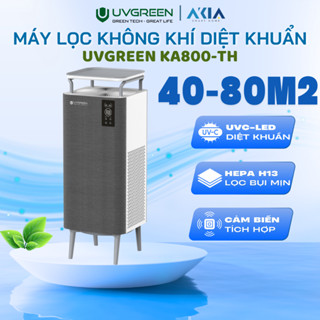  Máy Lọc Không Khí Diệt Khuẩn UVGREEN KA800-TH 80m2 - Công Nghệ Ion Âm Lõi HEPA H13 BH 24 tháng 
