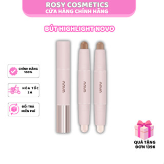   NOVO  NOVO Bút Highlight Tạo Khối 2 Đầu Dạng Thỏi Kem Bắt Sáng Tạo Khối Trang Điểm Gương Mặt 2 Trong 1 Rosy Cosmetics 