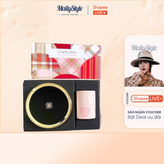 V80_ Set Phấn Nước Cushion Ohui Ultimate Cover Mesh Tặng Kèm Lõi Kèm Son Dưỡng Môi