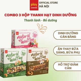 Combo 3 hộp thanh hạt dinh dưỡng PLAY Natural Healthy - Bánh ăn kiêng giảm cân 