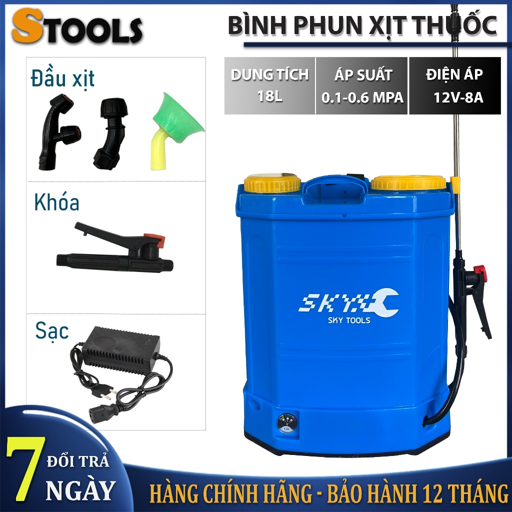 Bình phun thuốc trừ sâu điện Skytool | Phun thuốc khử trùng, phun thuốc trừ sâu, tưới cây | Dung tíc