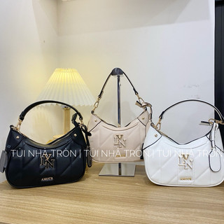 (Ảnh thật shop tự chụp) Túi kẹp nách LYN GASTON trần trám size 23 kèm dây đeo chéo