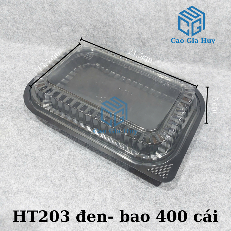 SET 50 hộp nhựa HT203 đế đen dùng một lần