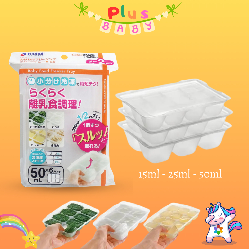 SET 2 khay trữ đông đồ ăn dặm RICHELL cho bé