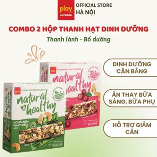 Combo 2 hộp thanh hạt dinh dưỡng PLAY Natural & Healthy - Bánh hạt dinh dưỡng, bánh ngũ cốc ăn sáng