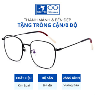 Gọng kính vuông kim loại tròn nam nữ phù hợp mặt nhỏ càng kính nhẹ nhàng 2818- Mắt kính tiểu yến