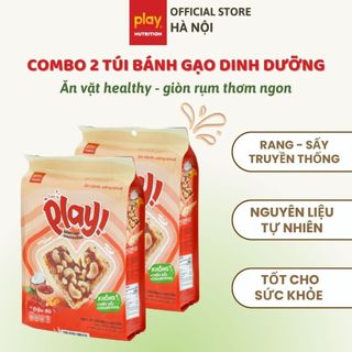  Combo 2 túi bánh gạo dinh dưỡng PLAY Let’s play - Bánh gạo lứt ngũ cốc giòn tan ăn vặt healthy 