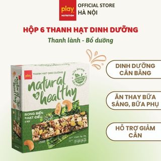 Hộp 6 thanh hạt thuần chay PLAY Natural & Healthy - Bánh hạt dinh dưỡng Thanh hạt dinh dưỡng 
