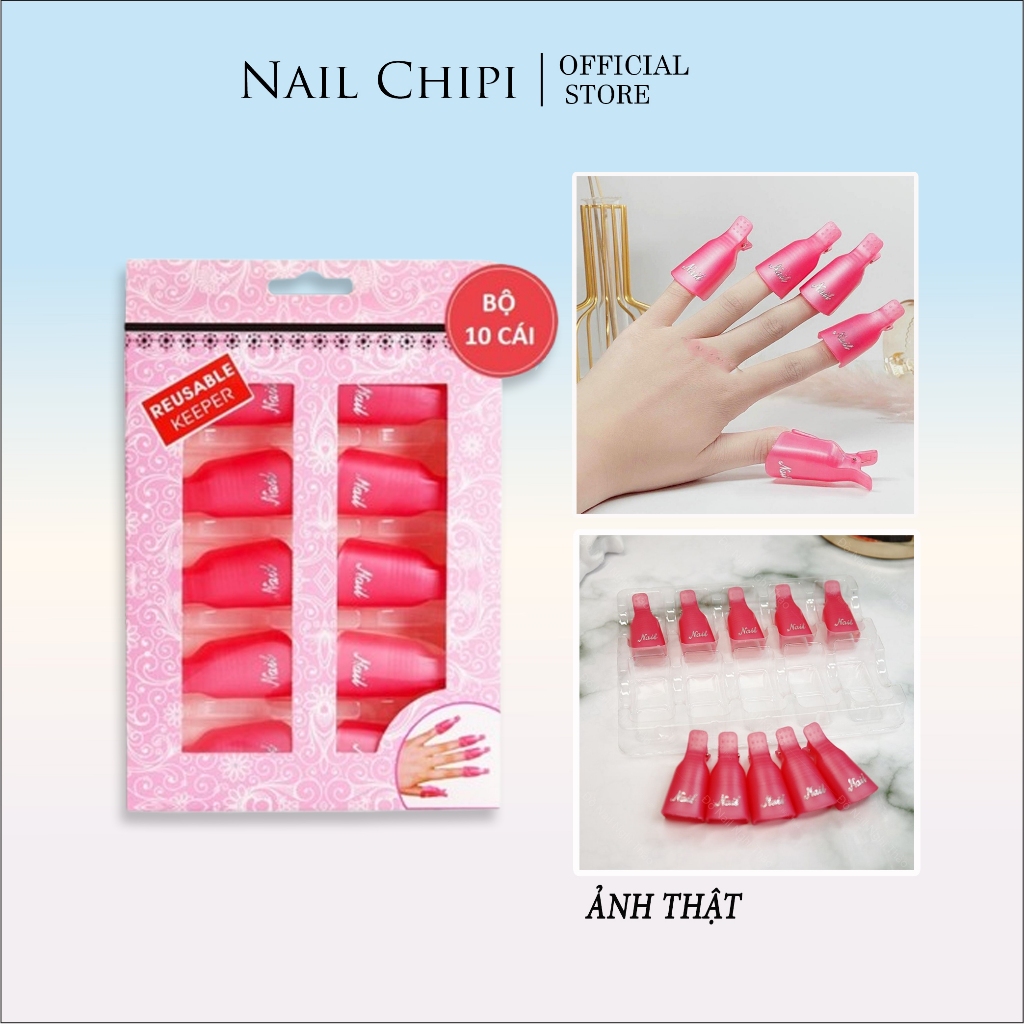 Kẹp ủ phá sơn gel móng tay set 10 chiếc