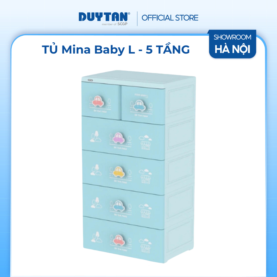 Tủ Mina Baby-L 5 ngăn, Tủ Nhựa Duy Tân kiểu dáng trẻ trung, thiết kế tiện lợi