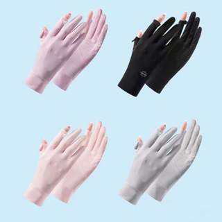 Găng Tay Đi Nắng Hở Ngón Chống Trượt, Chống Tia UV Lái Xe Có Thể Chạm Màn Hình Cảm Ứng