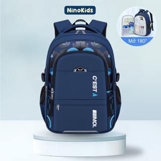 Balo học sinh, Balo bé trai lớp 1-9, thiết kế siêu nhẹ, đệm lưng êm ái, phản quang sáng khi đêm tối, BLT11_ Ninokids