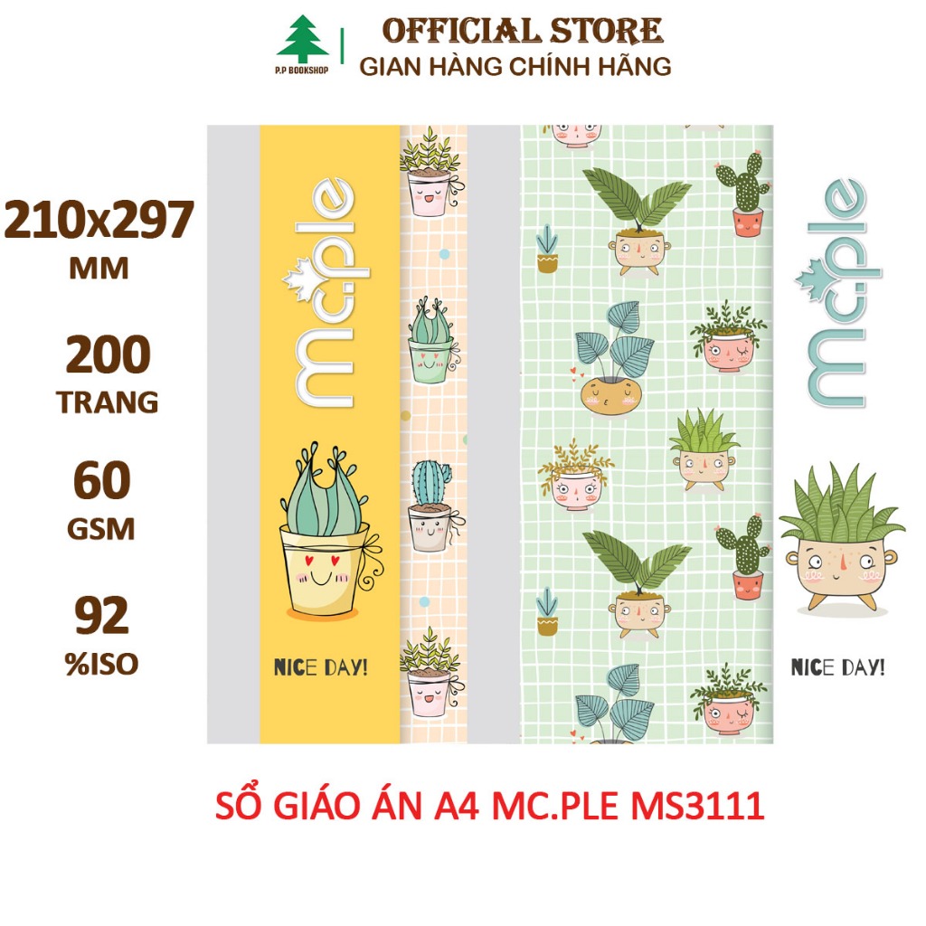 Sổ A4 Mc.ple 200 trang Plants - 3111