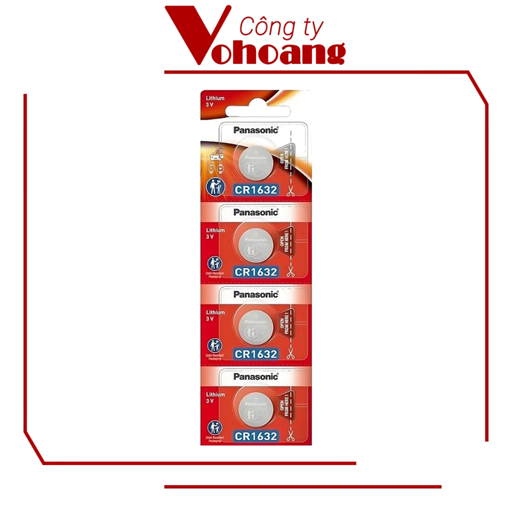 Bộ 4 Pin Panasonic CR1632 Lithium 3V / DL1632 / ECR1632 / GPCR1632
