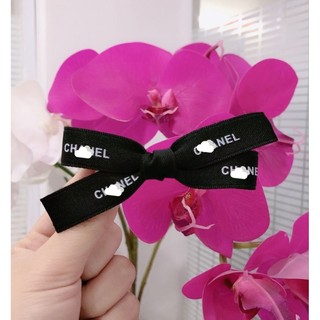 Kẹp tóc mái (cột tóc) lụa mờ in chữ