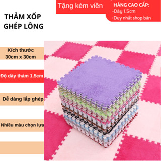 Thảm Xốp Ghép Mặt Lông 30x30cm