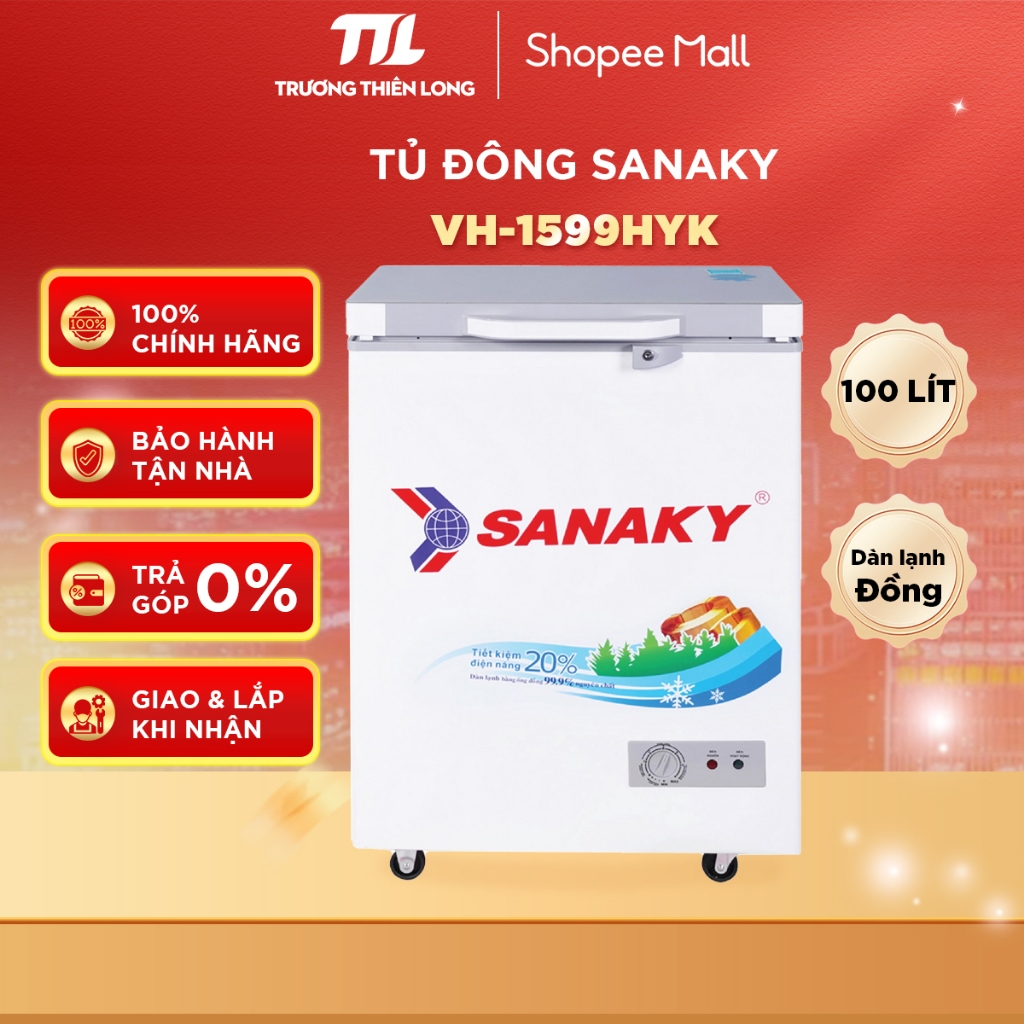 VH-1599HYK - Tủ Đông Sanaky 100 Lít VH-1599HYK [TOÀN QUỐC]