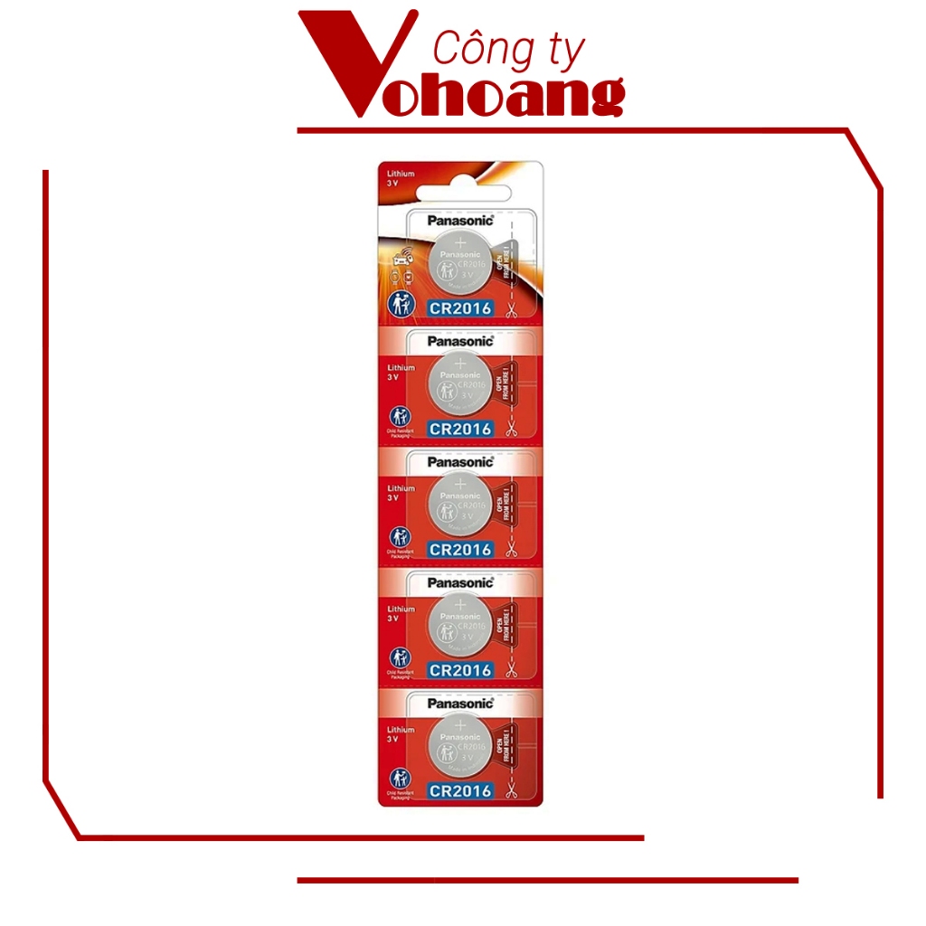 5 viên Pin Panasonic nút CR2016 Lithium 3V - Panasonic 2016