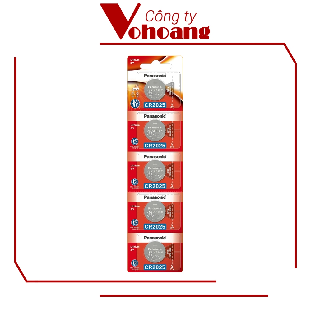 5 viên Pin Panasonic nút CR2025 Lithium 3V - Panasonic 2025