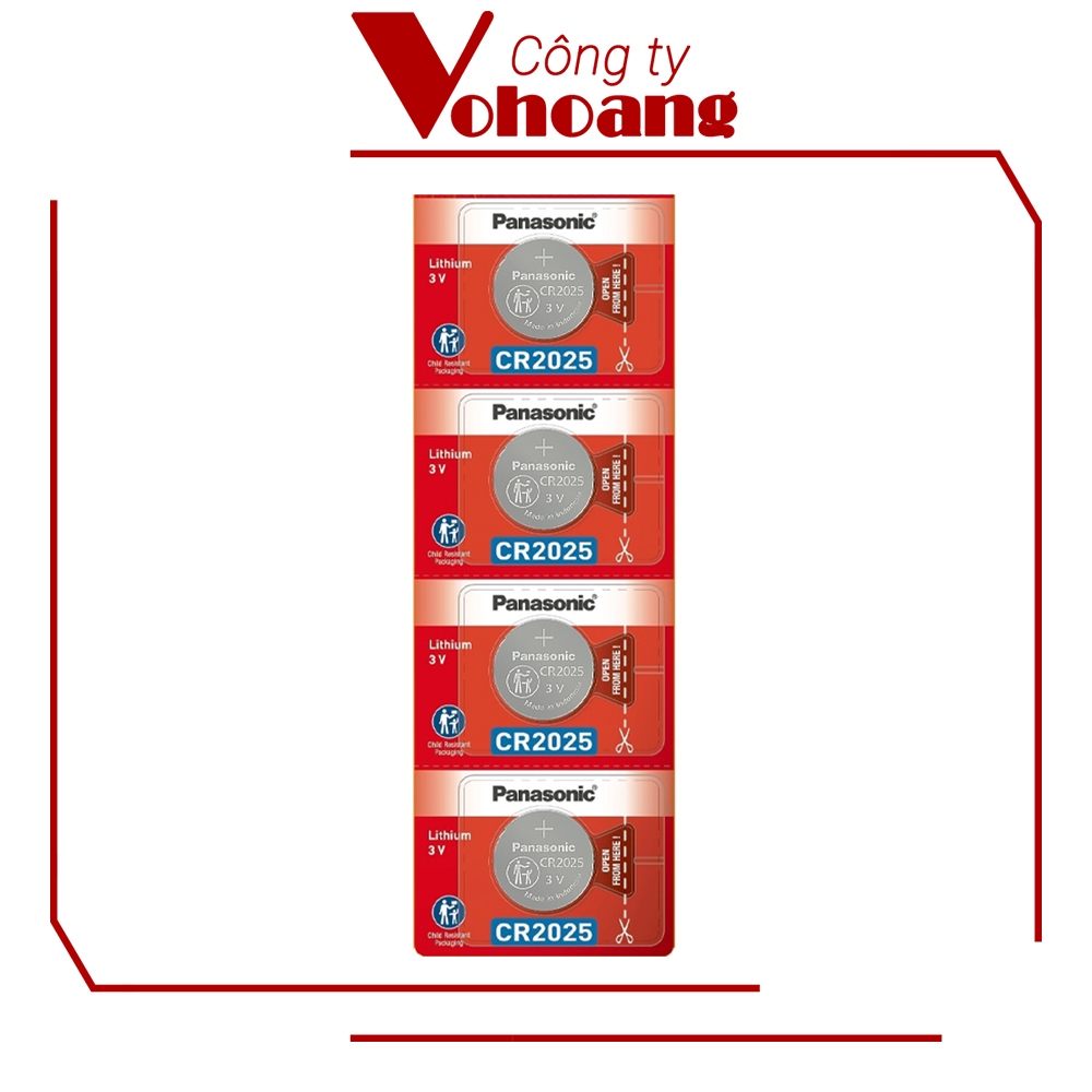 4 viên Pin Panasonic nút CR2025 Lithium 3V - Panasonic 2025