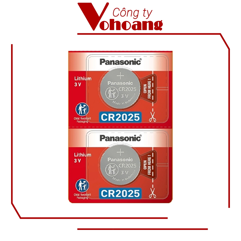 2 viên Pin Panasonic nút CR2025 Lithium 3V - Panasonic 2025