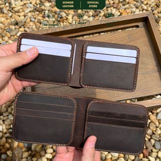 Ví nam da bò sáp XƯỚC LION Ví da nam mini nhỏ gọn cao cấp thương hiệu Sonder Leather