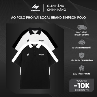 [NO RESTOCK] Áo Polo Phối Vai Local Brand Simpson Polo Unisex Nam Nữ Oversize - PS03