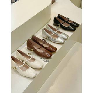 GIÀY BÚP BÊ NAGASHOES MŨI VUÔNG PHỐI KHÓA 3P NAB86