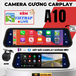 Camera hành trình ô tô A10 Xetabon Apple CarPlay, Android Auto ghi hình 4k bản đồ viEtMap nghe nhạc điều khiển giọng nói
